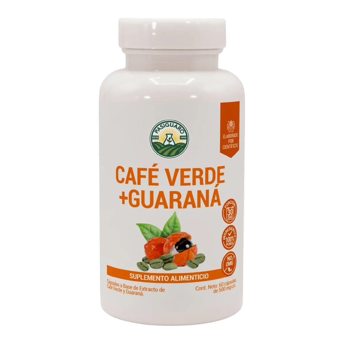 Café Verde + Guaraná 60 Cápsulas De 500 Mg