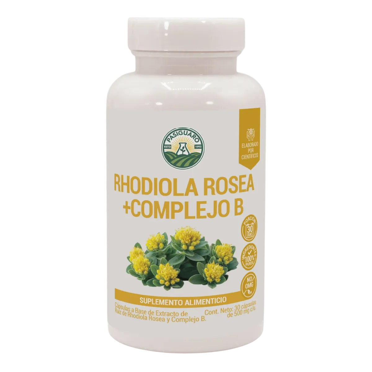 Rhodiola Rosea + Complejo B 30 Capsulas De 500 Mg