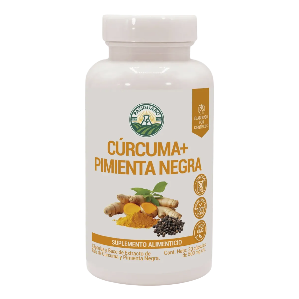 Cúrcuma + Pimienta Negra 30 Cápsulas De 500 Mg